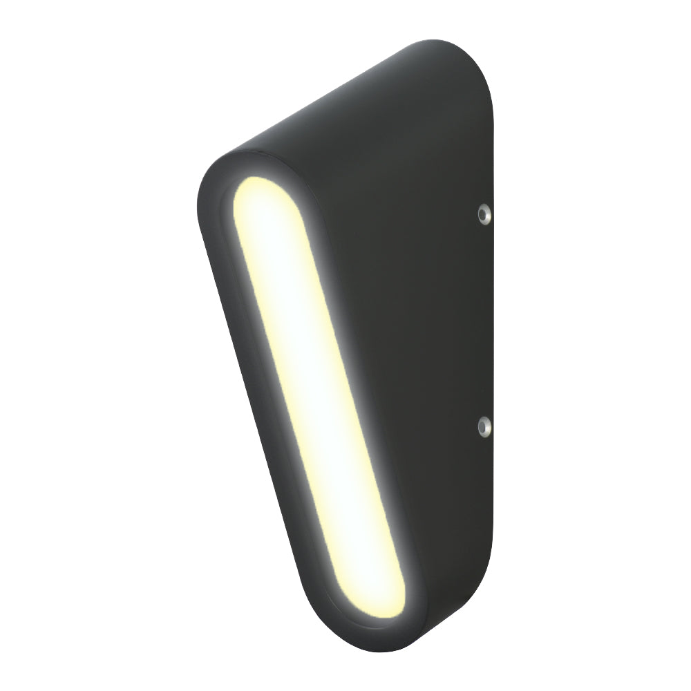 CEFEO II, arbotante LED negro con línea de luz vertical, fondo blanco
