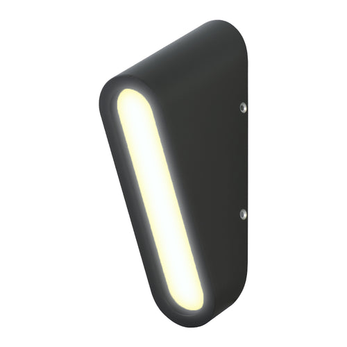 CEFEO II, arbotante LED negro con línea de luz vertical, fondo blanco – Lámpara de Diseño Báez Lumina