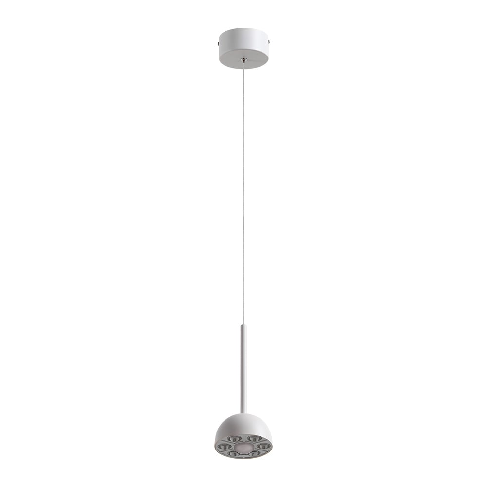 ZAVI II blanca con cúpula perforada, apagada, fondo blanco