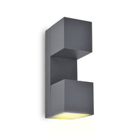 ARCADRO arbotante LED exterior gris con dos módulos cúbicos, fondo blanco