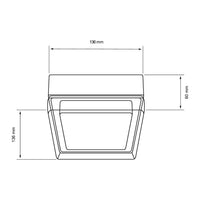 Dibujo técnico de TEGMINE SQUARE: 136 mm por lado y 60 mm de alto