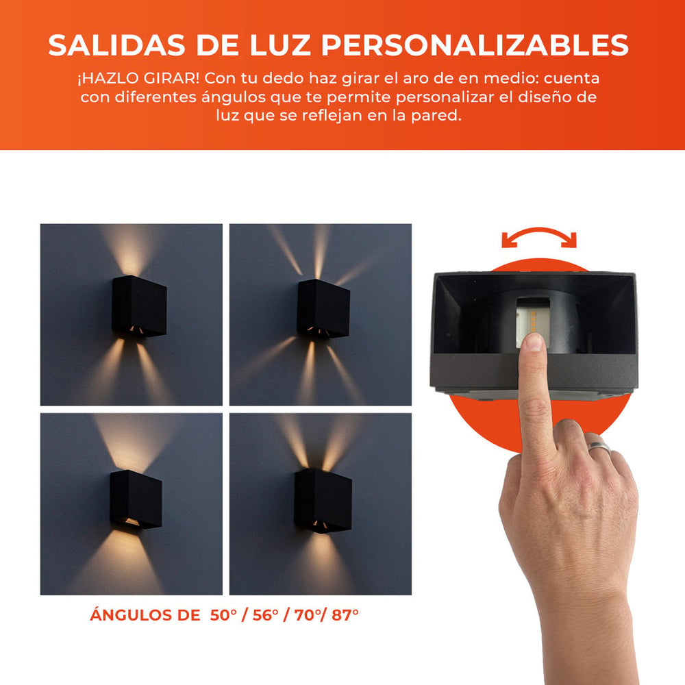BANNOR con ángulos de luz de 50° a 87° y ajuste girando el aro