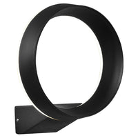 ANELLO I arbotante LED exterior negro en forma de anillo con luz indirecta, fondo blanco