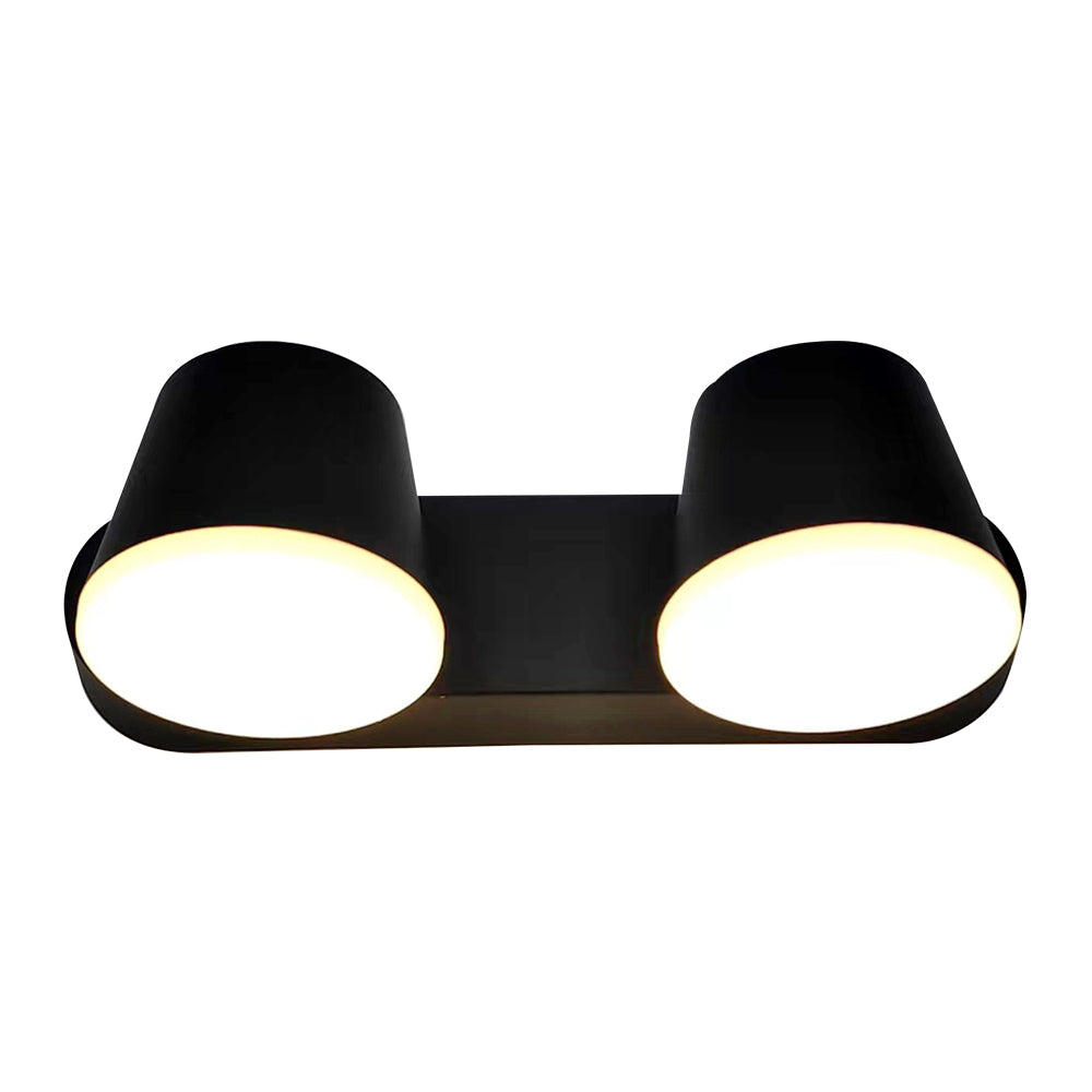 ALGORA II arbotante LED negro de dos luces con difusores opalinos, fondo blanco