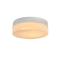 GUDJA plafón LED blanco redondo con difusor de cristal opalino, fondo blanco
