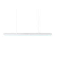 VENATI lámpara lineal LED blanca de 1.18 m suspendida por cables, fondo blanco