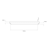 Dibujo técnico de VENATI lineal de 1180 mm de largo con cables de suspensión