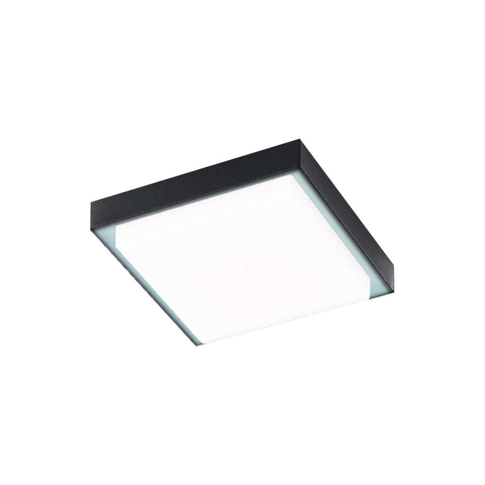 OKAB II plafón LED negro cuadrado con difusor opalino, fondo blanco