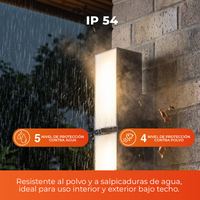 FURUD II encendido bajo lluvia con protección IP54 para exterior bajo techo