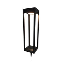 ASTER farol solar negro con estaca para jardín, fondo blanco