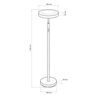 Dibujo técnico con medidas de RAMPU: 1800 mm de altura y cabezal de 262 mm