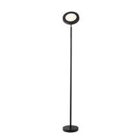 RAMPU, lámpara de pie LED negra de luz indirecta, fondo blanco