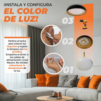 Cómo instalar LEGNO en el techo y seleccionar la temperatura de luz en 3 pasos