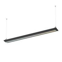 BARNARD lámpara lineal colgante LED negra suspendida por cables, fondo blanco