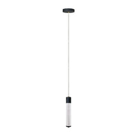 HADEUS I tubular de cristal con remate negro, apagada, fondo blanco