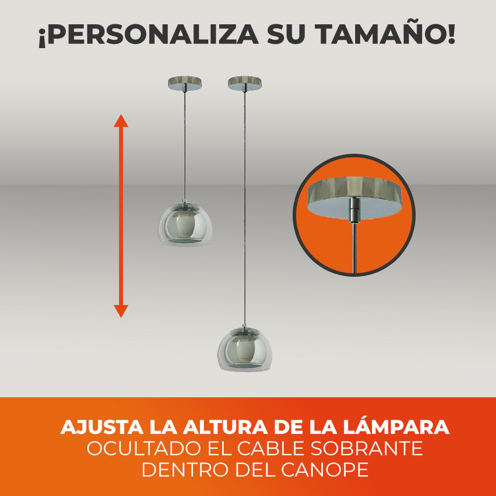 SPOK con altura ajustable: el cable sobrante se oculta en el florón