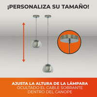 SPOK con altura ajustable: el cable sobrante se oculta en el florón