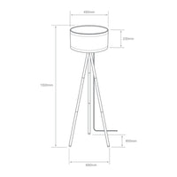 Dibujo técnico con medidas de CHAMUK: 1500 mm de altura y 600 mm de base