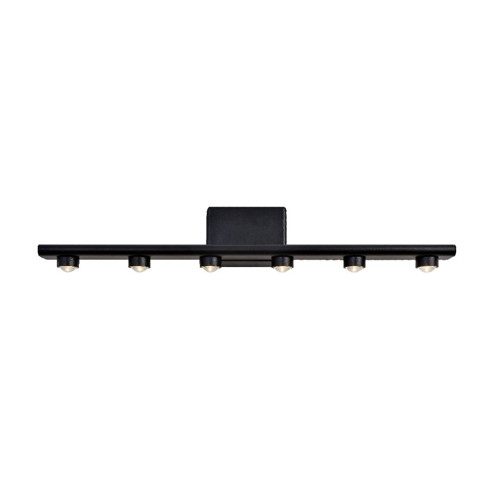 CRUCIS, arbotante LED lineal negro de 6 haces, fondo blanco