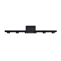 CRUCIS, arbotante LED lineal negro de 6 haces, fondo blanco