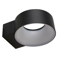 AACHEN II, arbotante LED negro de aro para exterior, vista apagada sobre fondo blanco