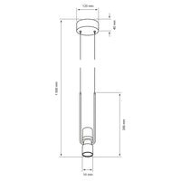 Dibujo técnico de CANDEA I: 1500 mm de altura total con base de techo de 120 mm