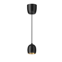 HAURYX negra con aro interior dorado, vista lateral, fondo blanco