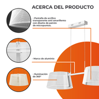 Acerca de AKRIL II: partes y materiales de la lámpara