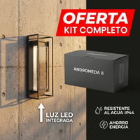 ANDROMEDA II IP44 junto a su caja de empaque