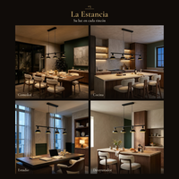 ARNEB II en cuatro espacios: comedor, cocina, estudio, desayunador