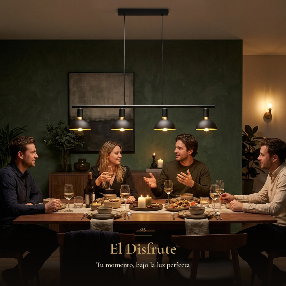 amigos cenando bajo la luz cálida de ARNEB II