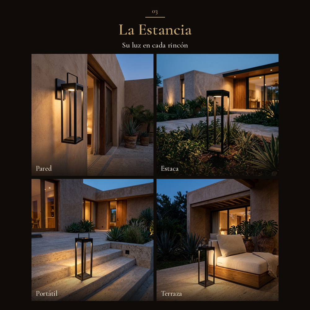 La Estancia: ASTER en cuatro espacios: pared, estaca, portátil, terraza
