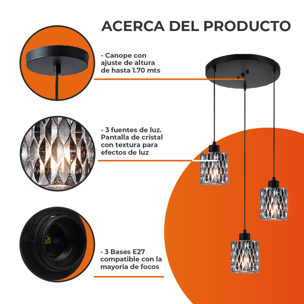 Acerca de AURORA II: partes y materiales de la lámpara