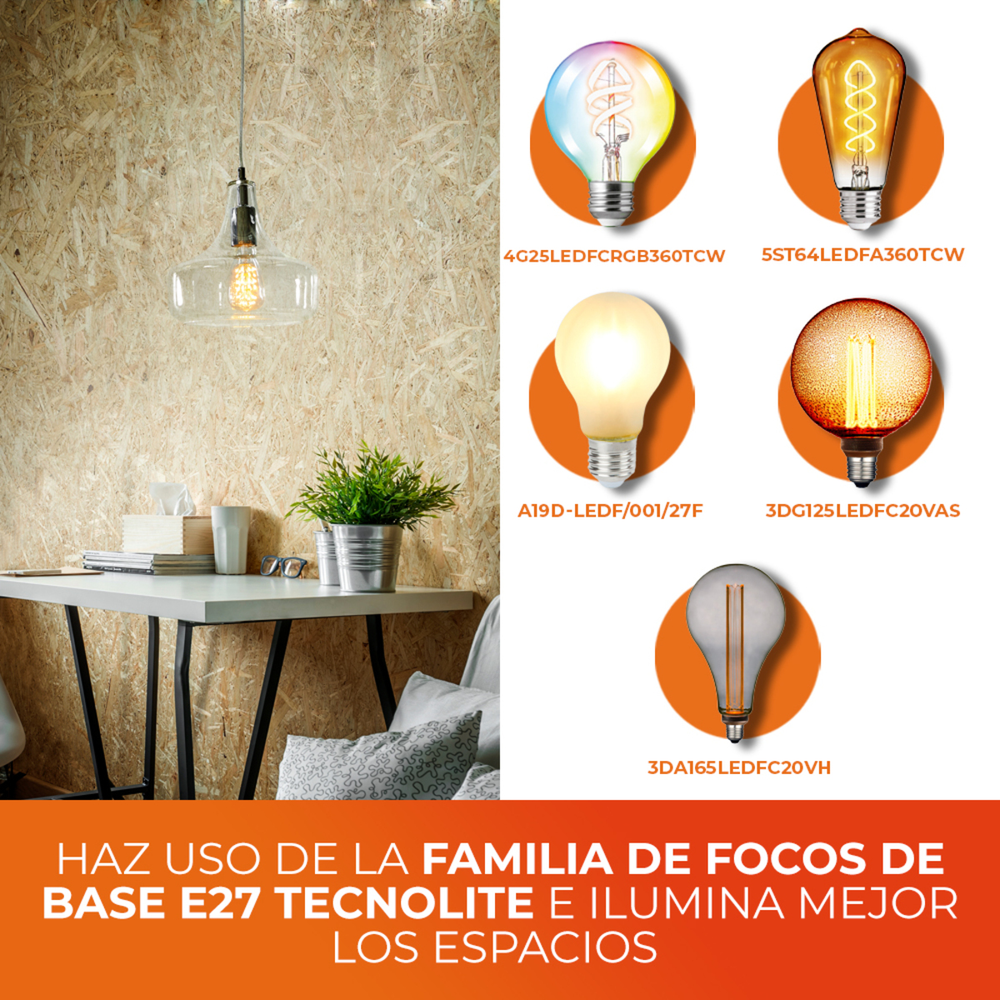 Focos E27 sugeridos de la familia Tecnolite para AURORA II
