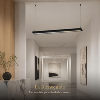 BARNARD lineal negra suspendida en recibidor de galería blanca