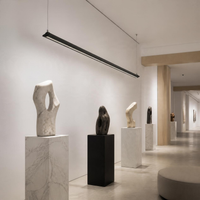BARNARD iluminando galería con esculturas sobre pedestales