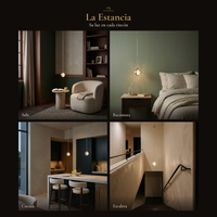 La Estancia: colgante BURBIA CEILING en sala, recámara, cocina y escalera