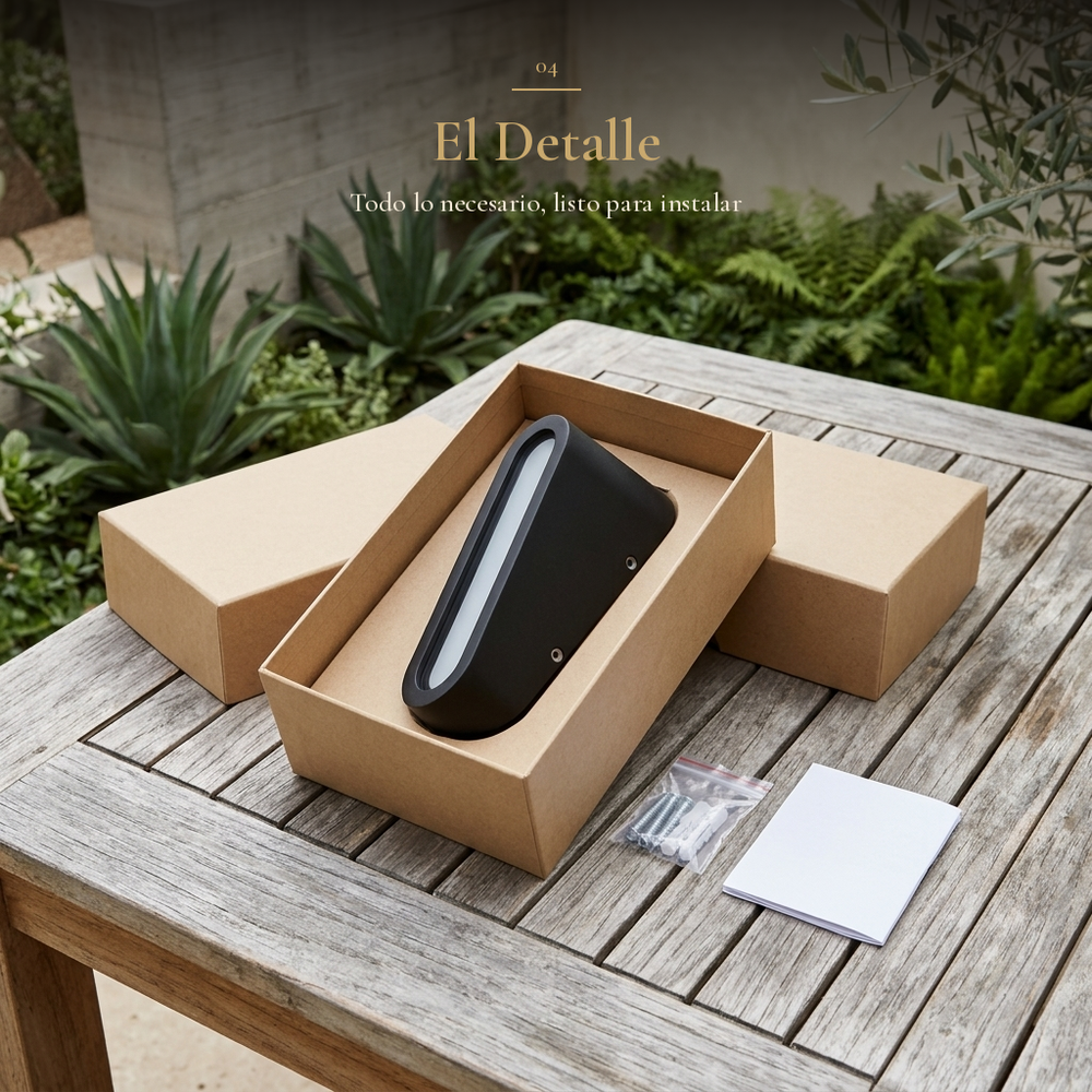 Contenido de la caja de CEFEO II: producto, accesorios de instalación e instructivo