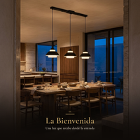 La Bienvenida: CIOTOLA I encendida sobre el comedor al llegar a casa al atardecer