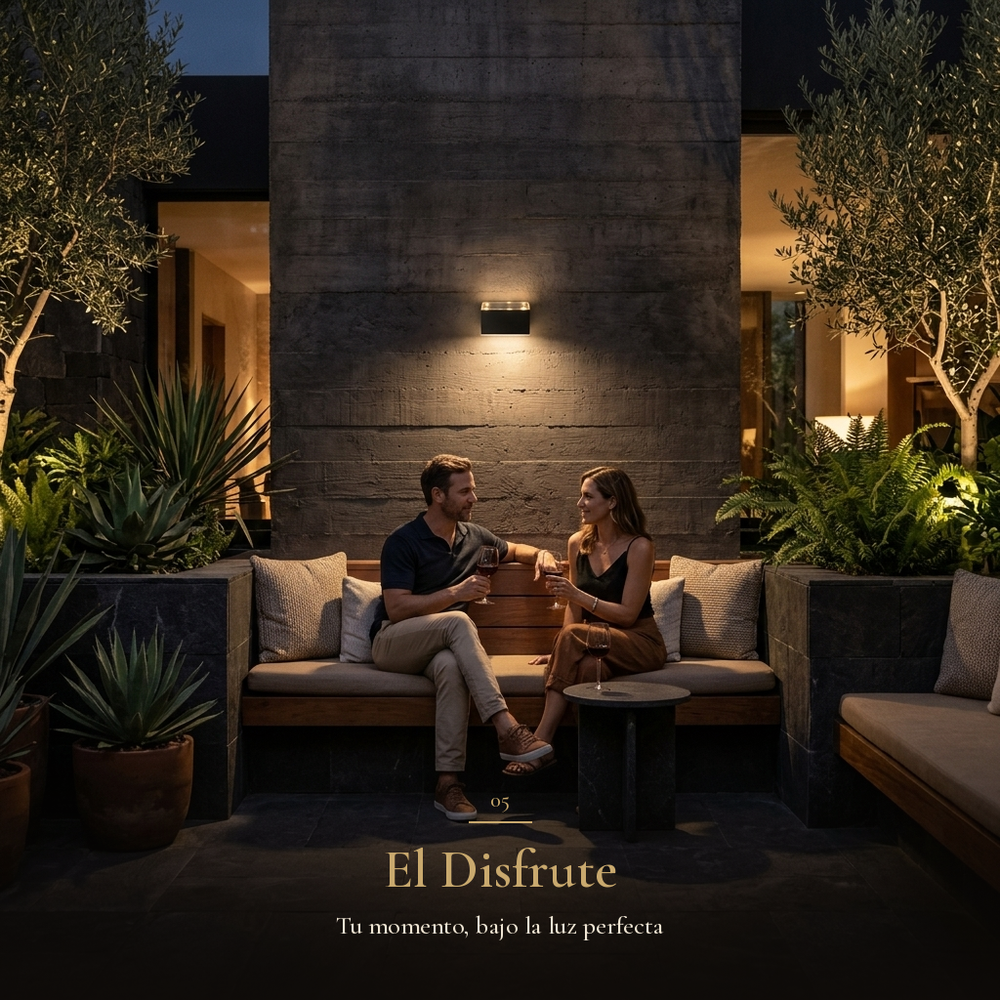 pareja conversando en la terraza bajo la luz de COPERNICUS