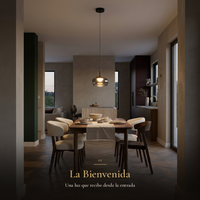 FUMARA encendida sobre el comedor al llegar a casa al atardecer