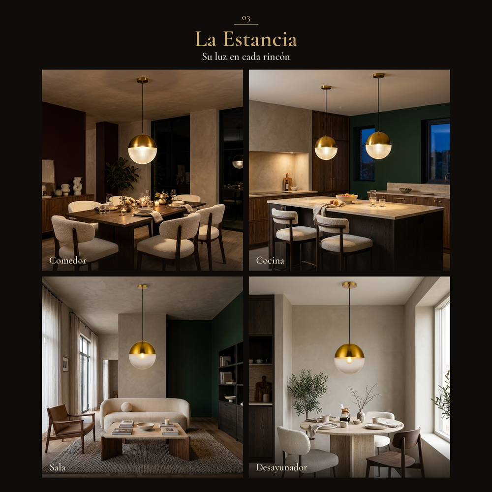 GUCHE II en cuatro espacios: comedor, cocina, sala, desayunador