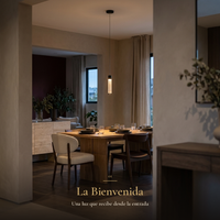 HADEUS I encendida sobre el comedor al llegar a casa al atardecer