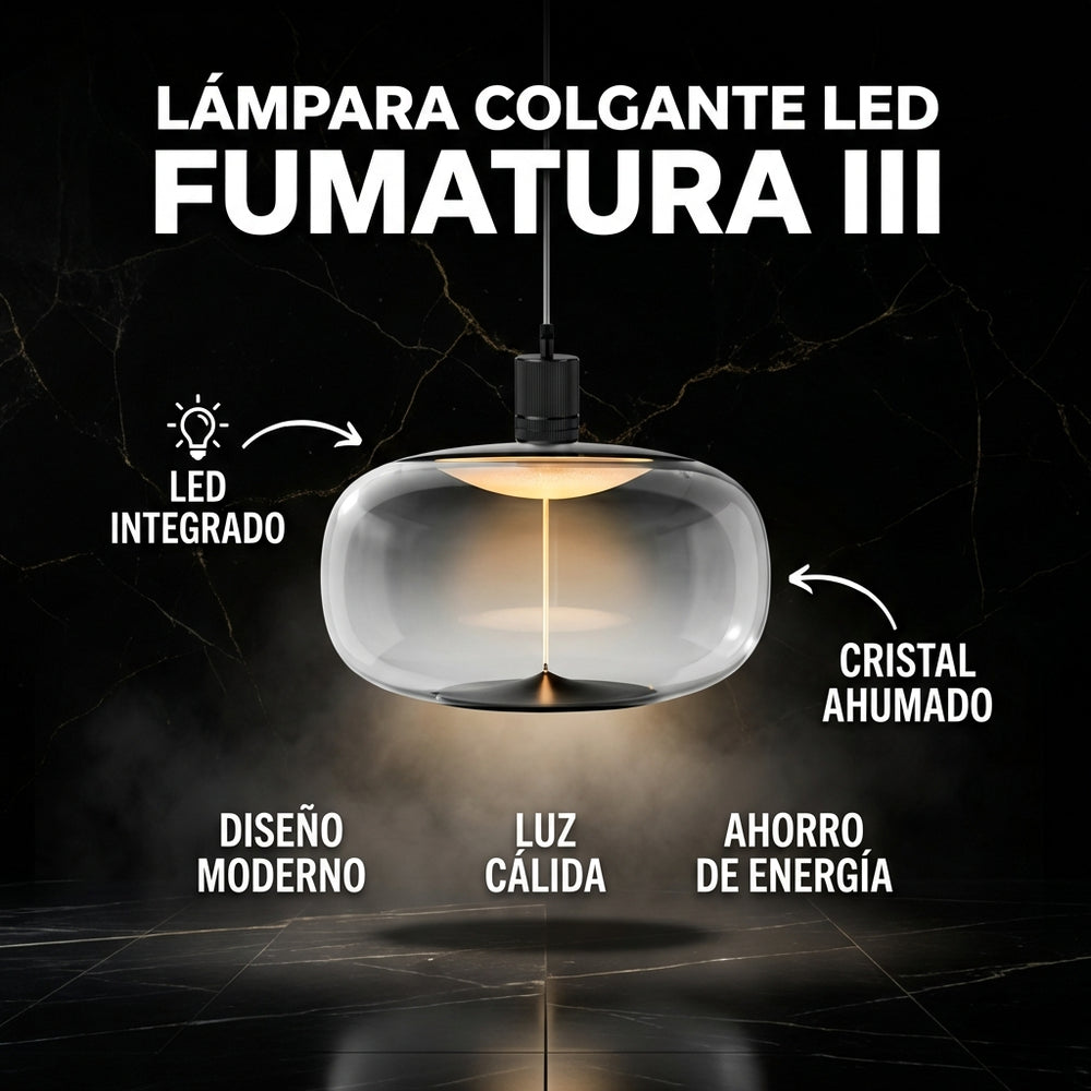 FUMATURA III con LED integrado y cristal ahumado, luz cálida