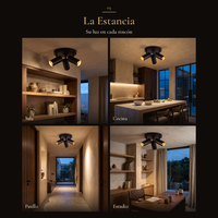 La Estancia: QUILLA REDONDO en cuatro espacios: sala, cocina, pasillo, estudio
