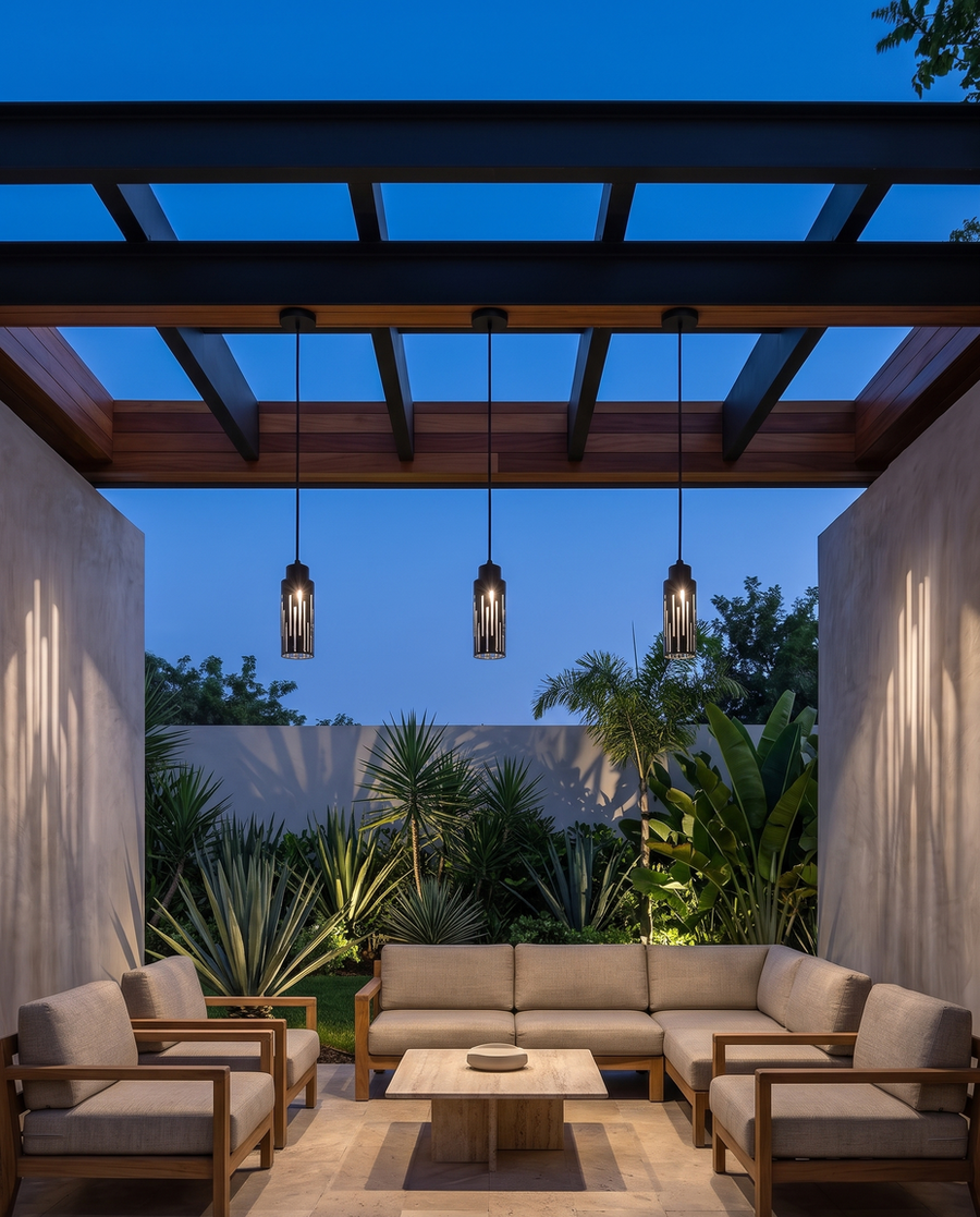 RAINURE CEILING — Pérgola de jardín