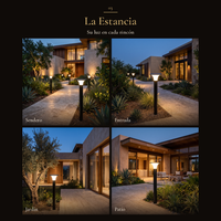 La Estancia: SONNE II en cuatro espacios: sendero, entrada, jardín, patio