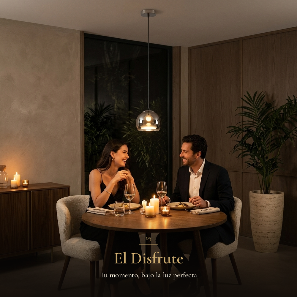 pareja cenando bajo la luz de SPOK