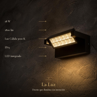 TANIA II con ficha: LED 18 W, 1800 lm, luz cálida 3000 K, IP65, LED integrado