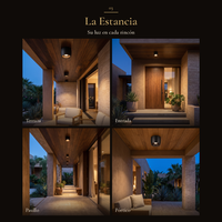 La Estancia: VELORA I en cuatro espacios: terraza, entrada, pasillo, pórtico